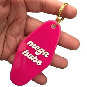 Hot Pink Mega Babe Body Positive Motel Keychain